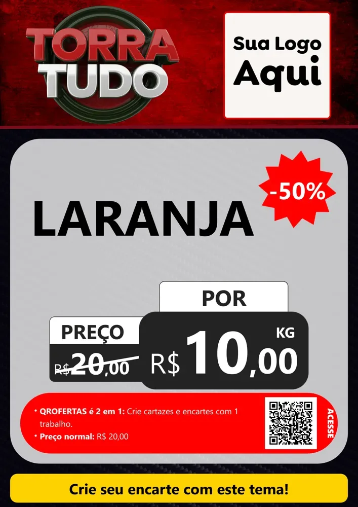 Modelo de Cartaz para Cartaz A4 Vertical com o tema Torra Tudo para Hortifrúti