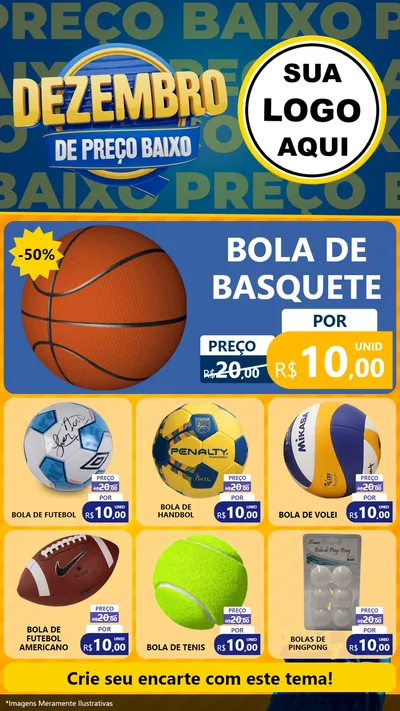 Modelo de Rede Social para Stories com o tema Dezembro de Preço Baixo para Artigos Esportivos