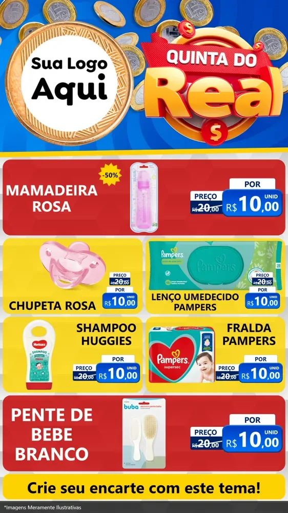 Modelo de TV para TV Vertical com o tema Quinta do Real para Bebês