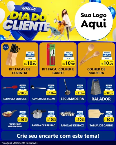 Modelo de Rede Social para Feed Instagram com o tema Especial Dia do Cliente para Utilidades Domésticas