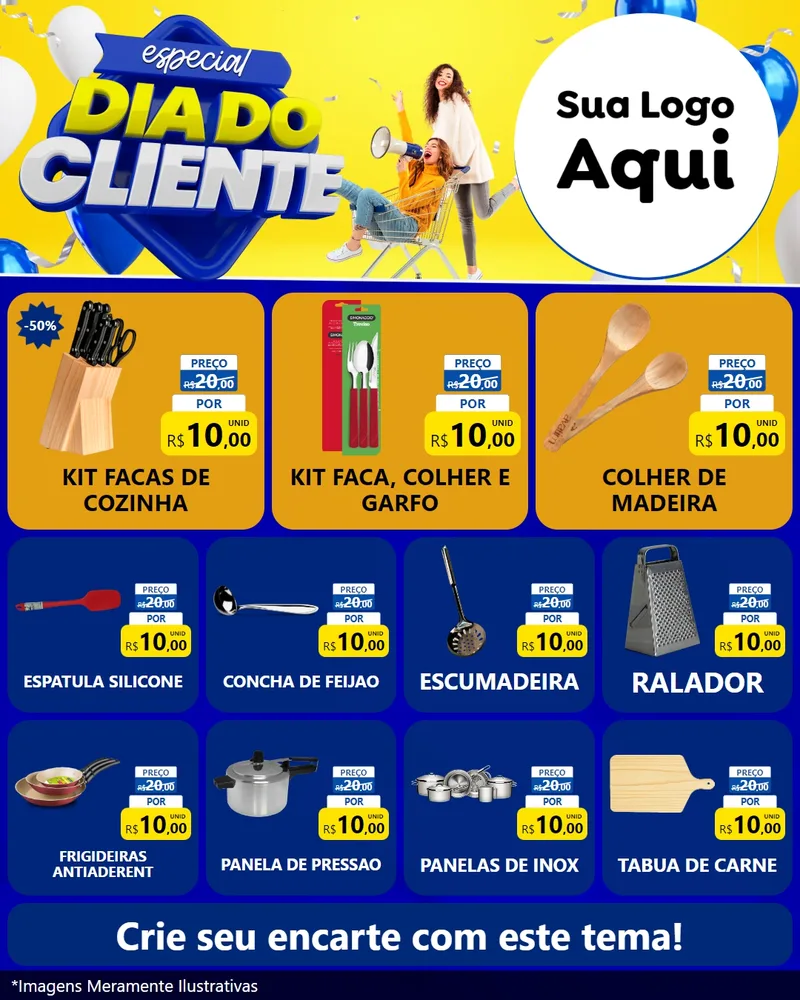 Modelo de Rede Social para Feed Instagram com o tema Especial Dia do Cliente para Utilidades Domésticas