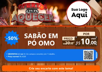 Modelo de Cartaz para Cartaz A4 Horizontal com o tema Ofertas Para Aquecer para Produtos de Limpeza
