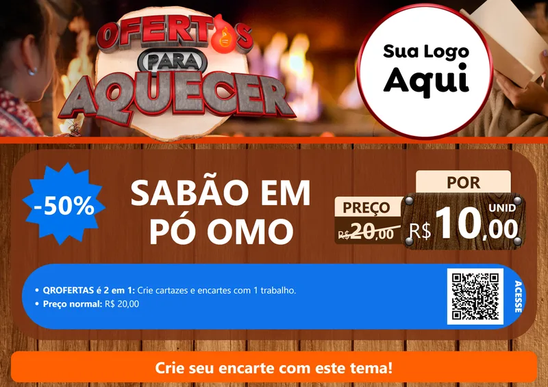 Modelo de Cartaz para Cartaz A4 Horizontal com o tema Ofertas Para Aquecer para Produtos de Limpeza