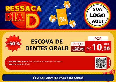 Modelo de Cartaz para Cartaz A4 Horizontal com o tema Ressaca Dia D para Higiene Pessoal