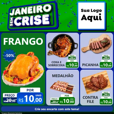 Modelo de Rede Social para Feed Facebook com o tema Janeiro Sem Crise para Assados