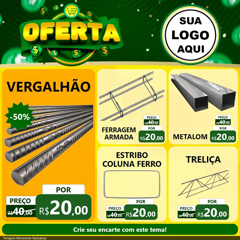 Modelo de Rede Social para Feed Facebook com o tema Oferta para Ferragens