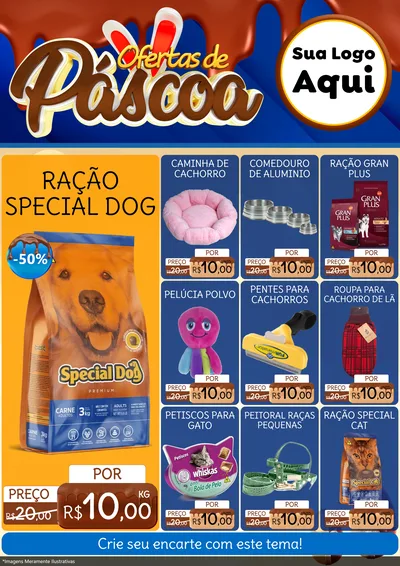 Modelo de Encarte para Encarte A4 Vertical com o tema Ofertas de Páscoa para Pet Shop