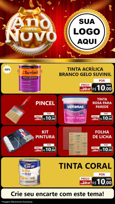 Modelo de TV para TV Vertical com o tema Super Ano Novo para Tintas e Ferramentas