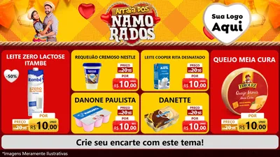 Modelo de TV para TV Horizontal com o tema Arraiá dos Namorados para Frios e Laticínios