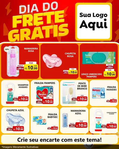 Modelo de Rede Social para Feed Instagram com o tema Dia do Frete Grátis para Bebês