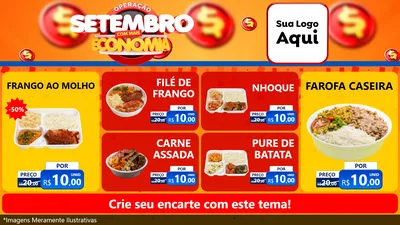 Modelo de TV para TV Horizontal com o tema Operação Setembro Com Muita Economia para Restaurante