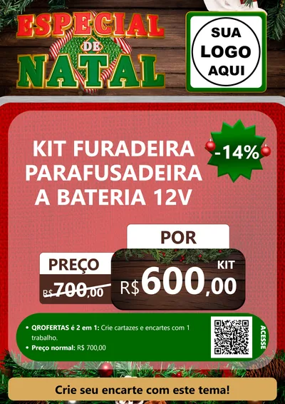 Modelo de Cartaz para Cartaz A4 Vertical com o tema Especial de Natal para Maquinas e Ferramentas