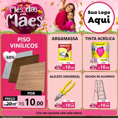 Modelo de Rede Social para Feed Facebook com o tema Mês das Mães para Material para Construção