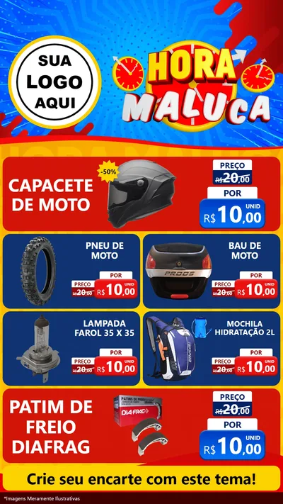 Modelo de TV para TV Vertical com o tema Hora Maluca para Moto peças