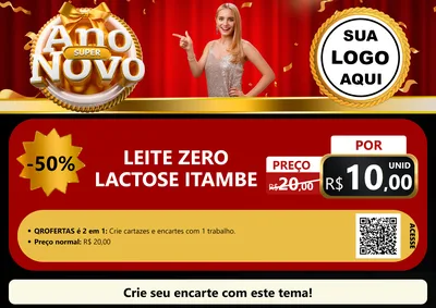 Modelo de Cartaz para Cartaz A4 Horizontal com o tema Super Ano Novo para Frios e Laticínios