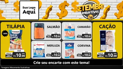 Modelo de TV para TV Horizontal com o tema Setembro Imbatível para Peixaria