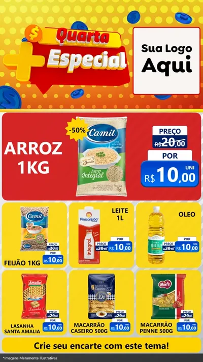 Modelo de Rede Social para Stories com o tema Quarta Mais Especial para Supermercado