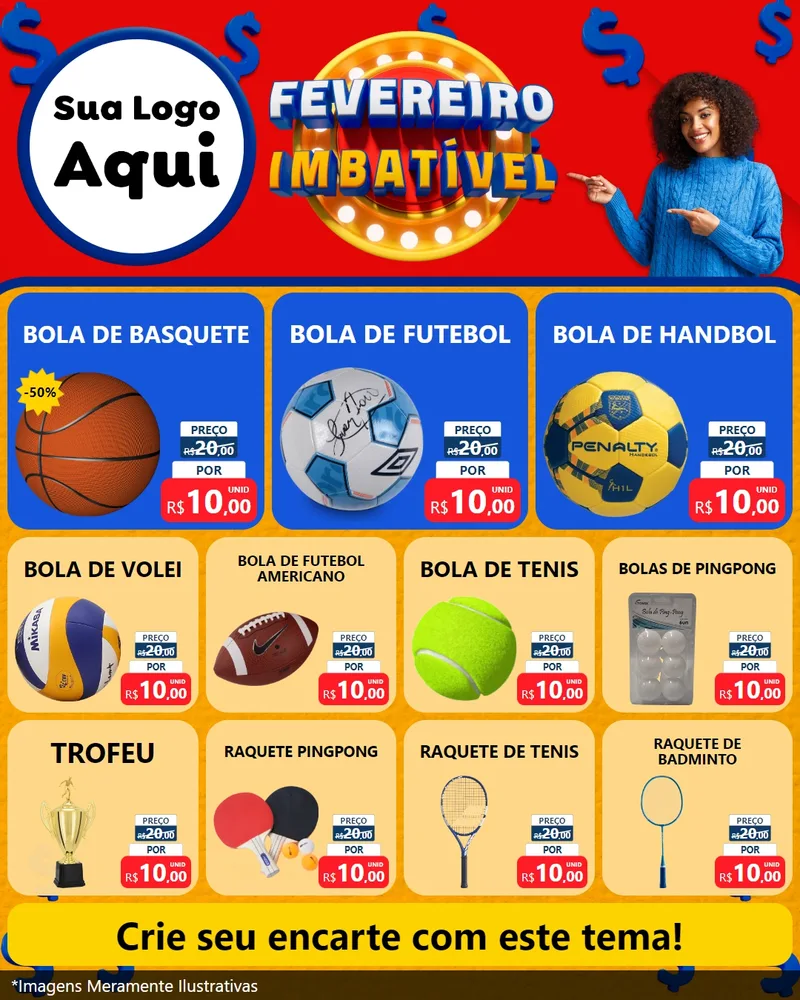 Modelo de Rede Social para Feed Instagram com o tema Fevereiro Imbatível para Artigos Esportivos