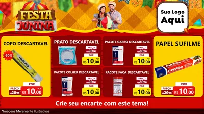Modelo de TV para TV Horizontal com o tema Festa Junina para Embalagens