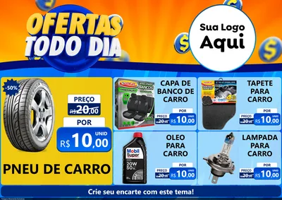 Modelo de Encarte para Encarte A4 Horizontal com o tema Ofertas Todo Dia para Auto peças