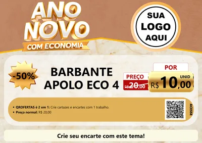 Modelo de Cartaz para Cartaz A4 Horizontal com o tema Ano Novo Com Economia para Armarinho e Aviamentos
