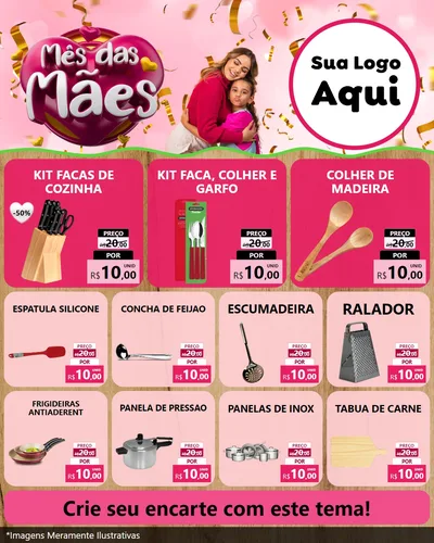 Modelo de Rede Social para Feed Instagram com o tema Mês das Mães para Utilidades Domésticas