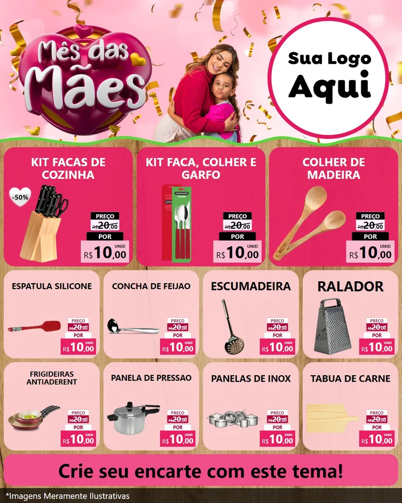 Modelo de Rede Social para Feed Instagram com o tema Mês das Mães para Utilidades Domésticas
