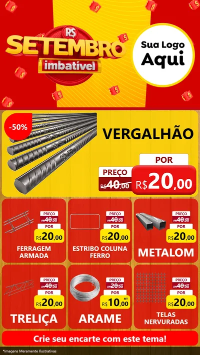 Modelo de Rede Social para Stories com o tema Setembro Imbatível para Ferragens