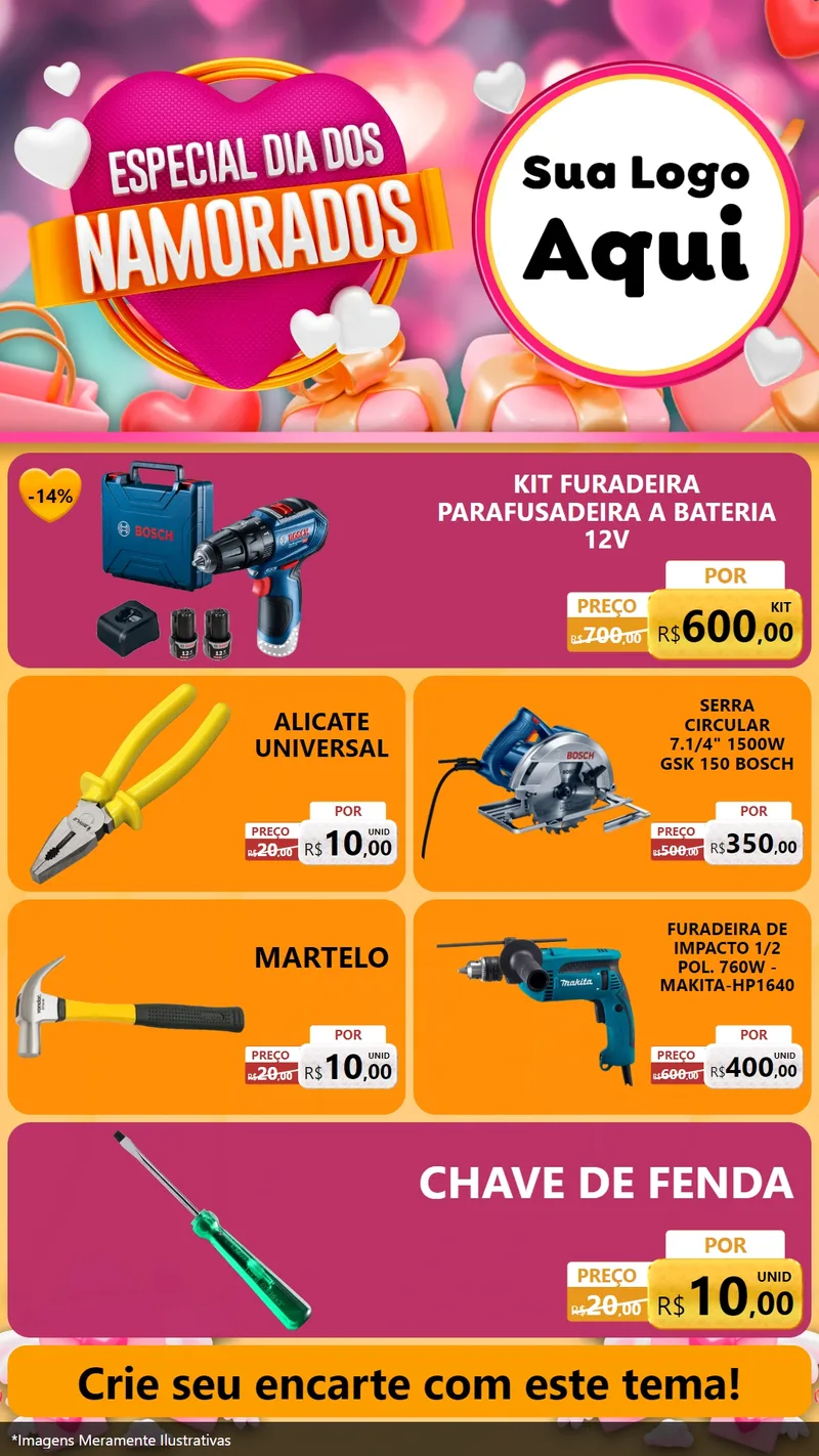 Modelo de TV para TV Vertical com o tema Especial Dia dos Namorados para Maquinas e Ferramentas