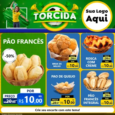 Modelo de Rede Social para Feed Facebook com o tema Torcida para Padaria