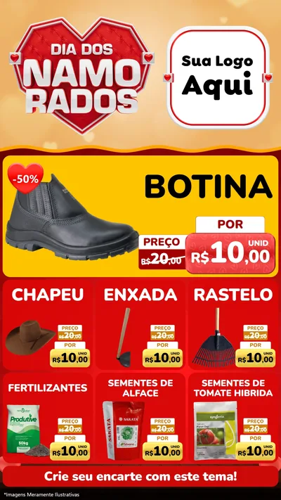 Modelo de Rede Social para Stories com o tema Dia dos Namorados para Agropecuária