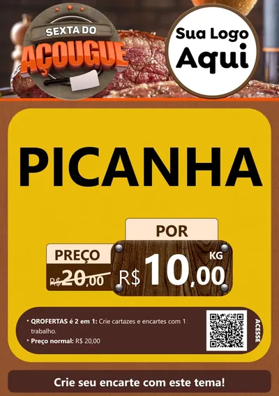 Modelo de Cartaz para Cartaz A4 Vertical com o tema Sexta do Açougue para Açougue