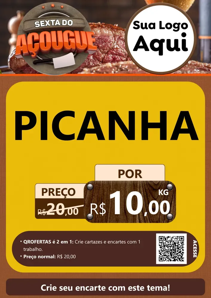 Modelo de Cartaz para Cartaz A4 Vertical com o tema Sexta do Açougue para Açougue