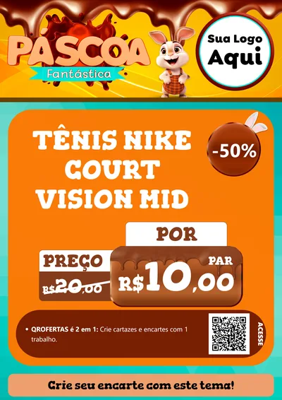 Modelo de Cartaz para Cartaz A4 Vertical com o tema Páscoa Fantástica para Calçados