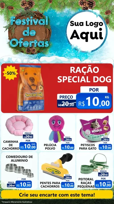 Modelo de Rede Social para Stories com o tema Festival de Ofertas - Inverno para Pet Shop