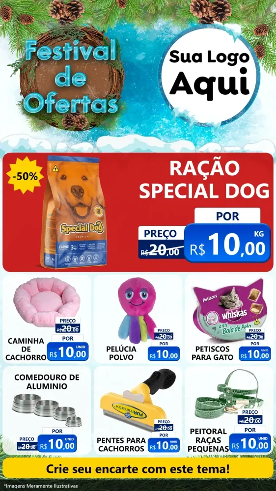 Modelo de Rede Social para Stories com o tema Festival de Ofertas - Inverno para Pet Shop