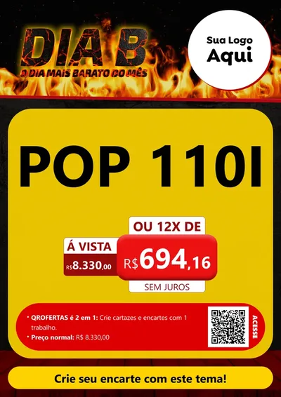 Modelo de Cartaz para Cartaz A4 Vertical com o tema Dia B para Concessionaria de Motos