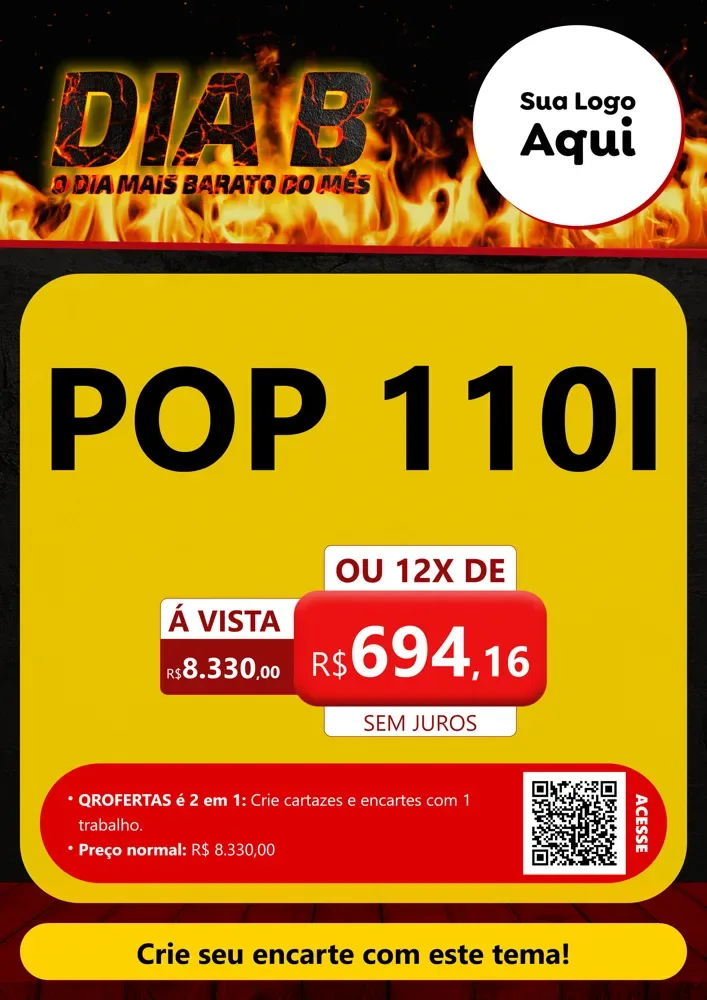 Modelo de Cartaz para Cartaz A4 Vertical com o tema Dia B para Concessionaria de Motos