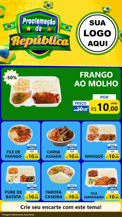 Modelo de Rede Social para Stories com o tema Proclamação da República para Restaurante