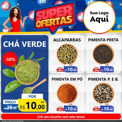 Modelo de Rede Social para Feed Facebook com o tema Super Ofertas para Produtos Naturais