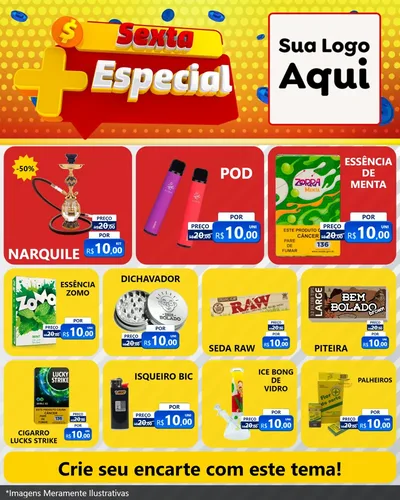 Modelo de Rede Social para Feed Instagram com o tema Sexta Mais Especial para Tabacaria