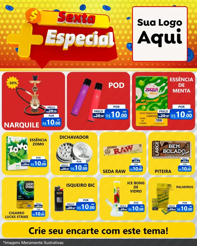 Modelo de Rede Social para Feed Instagram com o tema Sexta Mais Especial para Tabacaria