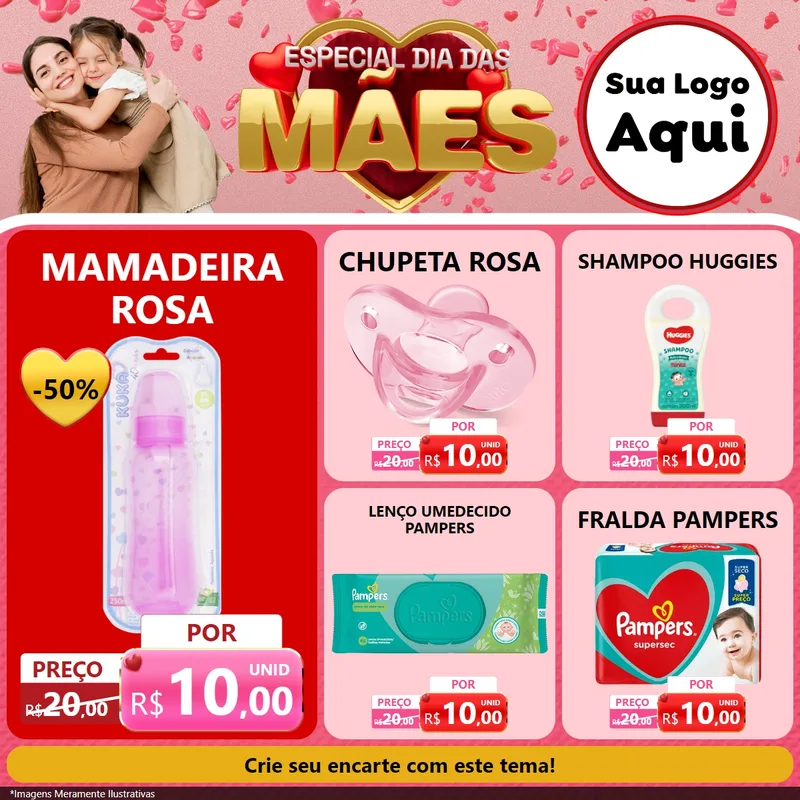 Modelo de Rede Social para Feed Facebook com o tema Especial Dia Das Mães para Bebês