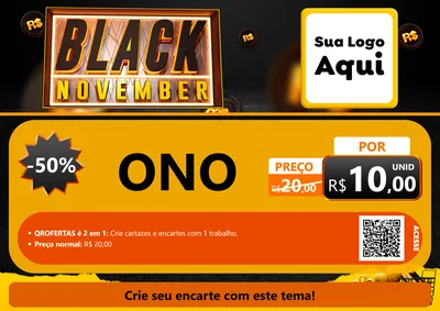 Modelo de Cartaz para Cartaz A4 Horizontal com o tema Black November para Óticas