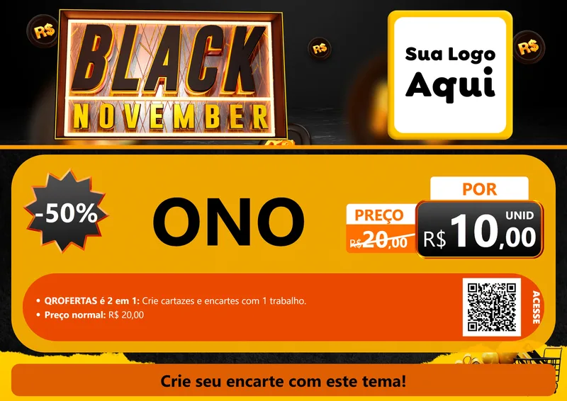 Modelo de Cartaz para Cartaz A4 Horizontal com o tema Black November para Óticas