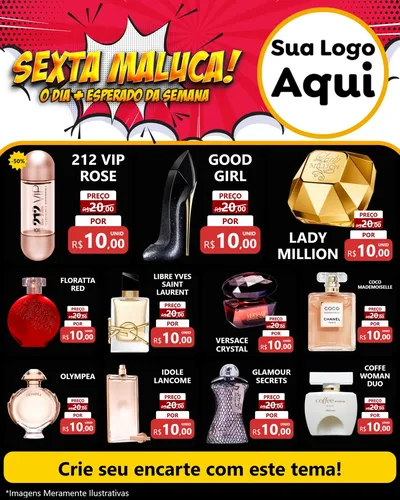 Modelo de Rede Social para Feed Instagram com o tema Sexta Maluca! para Perfumes
