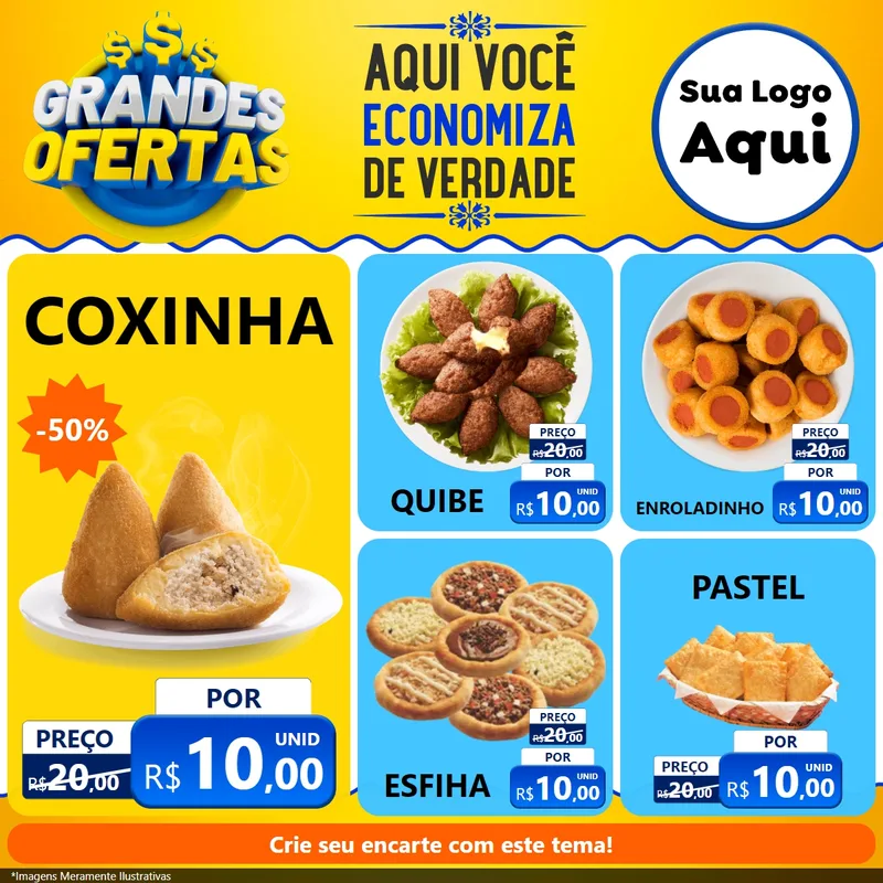 Modelo de Rede Social para Feed Facebook com o tema Grandes Ofertas para Salgadaria