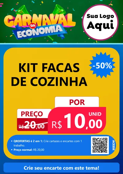 Modelo de Cartaz para Cartaz A4 Vertical com o tema Carnaval da Economia para Utilidades Domésticas