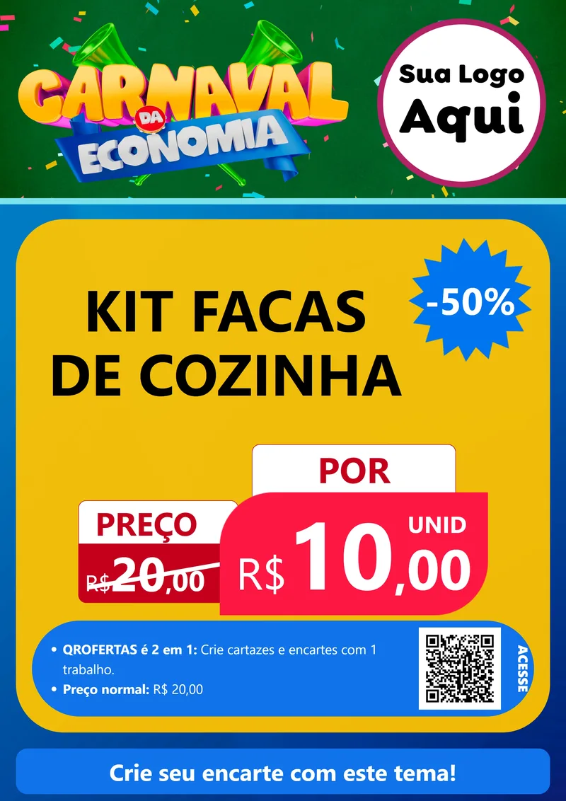 Modelo de Cartaz para Cartaz A4 Vertical com o tema Carnaval da Economia para Utilidades Domésticas