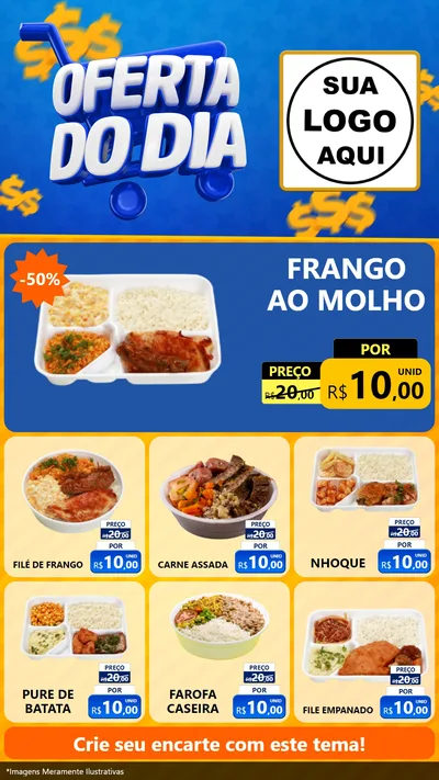Modelo de Rede Social para Stories com o tema Oferta do Dia para Restaurante